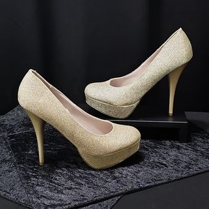 Mossimo - Size 9.5 - Gold Glitter Platform Stilettos